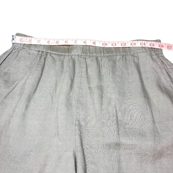 H & M 100% Linen Pull On Shorts Side Pockets Elasticized Waist Super Soft Sz 12 - Picture 6 of 10